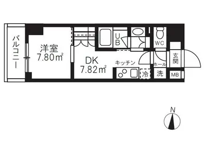 グランパセオ清澄白河II(1DK/6階)の間取り写真