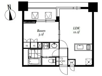 レジディア日本橋馬喰町III(1LDK/7階)の間取り写真