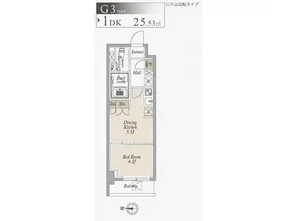 オーキッドレジデンス住吉(1DK/5階)の間取り写真