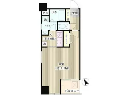 グラン ジャード(1K/4階)の間取り写真