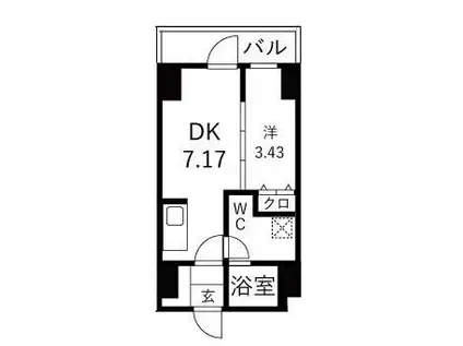 TRADIS森下(1DK/9階)の間取り写真