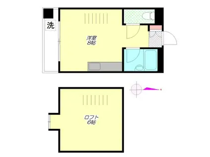 ベルメゾン亀戸(ワンルーム/4階)の間取り写真