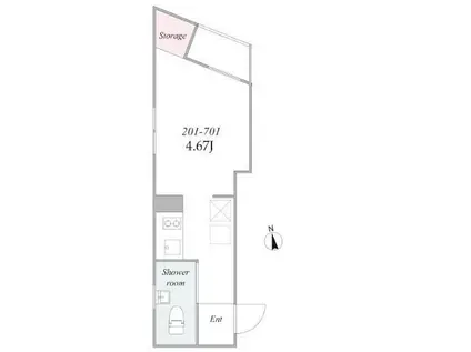 THE TRIAS SUMIYOSHI(1K/6階)の間取り写真