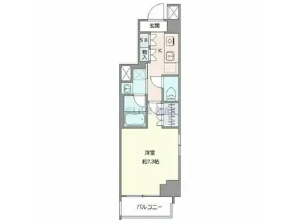 クレヴィスタ亀戸V(1K/6階)の間取り写真