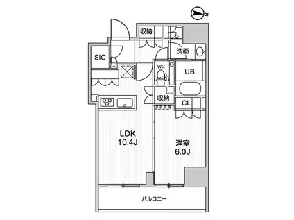 ガリシア森下V(1LDK/5階)の間取り写真