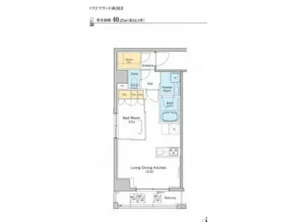 プラウドフラット両国II(1LDK/9階)の間取り写真