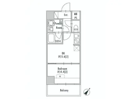 GRANPASEO押上II(1DK/7階)の間取り写真