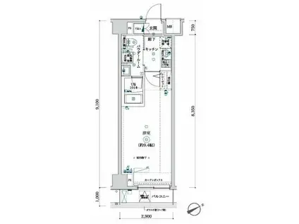 スクエアシティ向島(1K/5階)の間取り写真