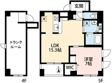 メゾン プリマベーラ(1LDK/5階)の間取り写真