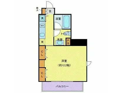 ニューシティアパートメンツ亀戸(1K/4階)の間取り写真