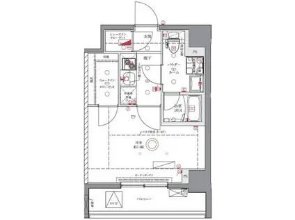 ユリカロゼAZ亀戸II(1K/7階)の間取り写真