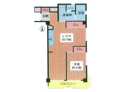 セイワ東陽マンション(1LDK/3階)の間取り写真