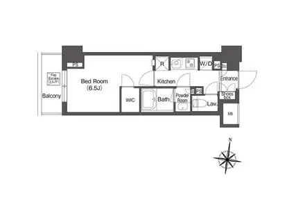 コンフォリア森下リバーサイド(1K/8階)の間取り写真