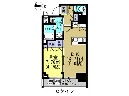 ルーラル二十四番館(1LDK/5階)の間取り写真