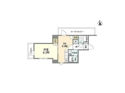 シャルム東陽(1DK/5階)の間取り写真