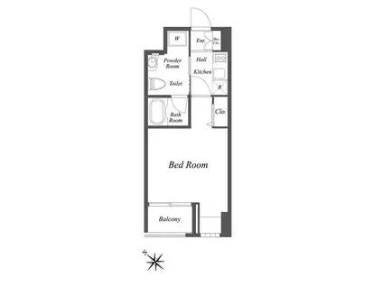 ニューシティアパートメンツ新川II(1K/6階)の間取り写真