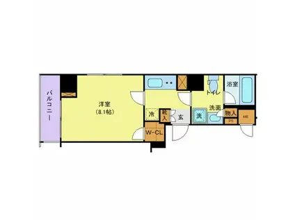 ALTERNA銀座 (1K/5階)の間取り写真