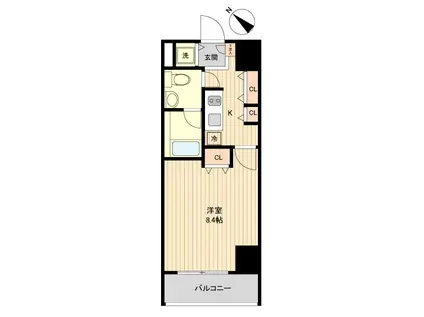 ラクラス月島(1K/5階)の間取り写真