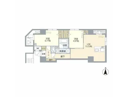 SKYWOOD錦糸町(2LDK/2階)の間取り写真