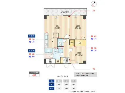 DELCCS亀戸II(2LDK/6階)の間取り写真