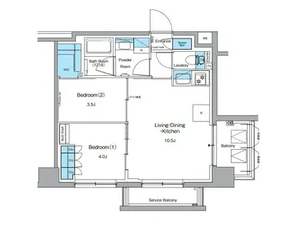 ルフォンプログレ押上イースト(2LDK/4階)の間取り写真