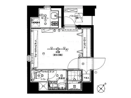 フュージョナル日本橋浜町(1K/7階)の間取り写真