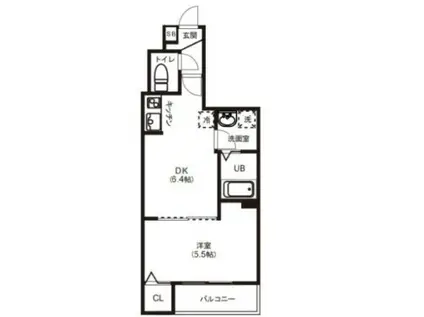 レピュア住吉レジデンス(1DK/1階)の間取り写真