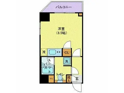 クレイシア錦糸町(ワンルーム/2階)の間取り写真