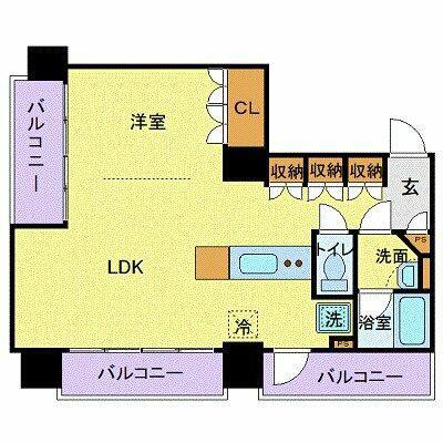 フロリス オーランティウム3(1LDK/2階)の間取り写真