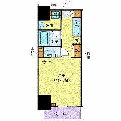 クレイシア門前仲町(1K/3階)の間取り写真