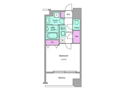 レジディア築地(1K/6階)の間取り写真