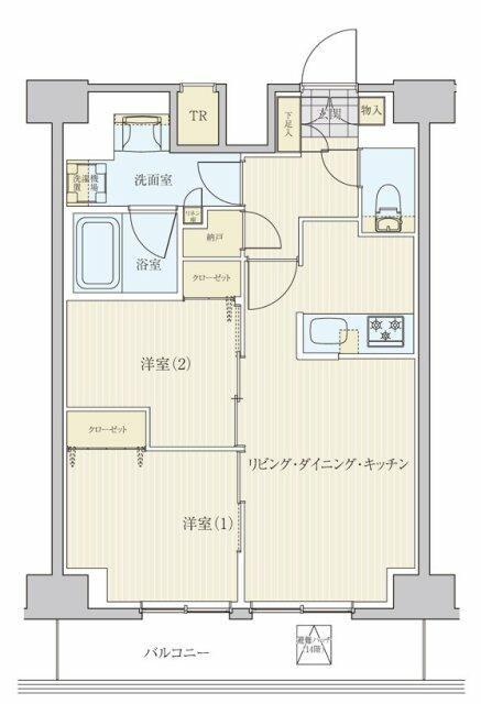 リビオメゾン南砂町(2LDK/14階)の間取り写真