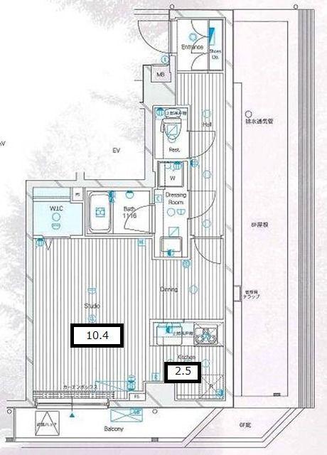 GRAND VAN FRESTALA東陽町(ワンルーム/7階)の間取り写真