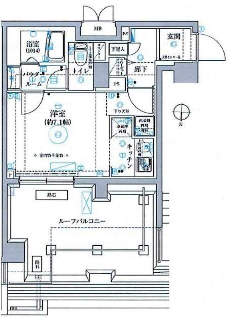 グランヴァン深川木場(1K/8階)の間取り写真