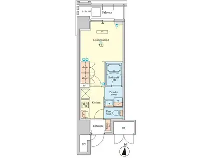 RJRプレシア菊川駅前(1K/4階)の間取り写真