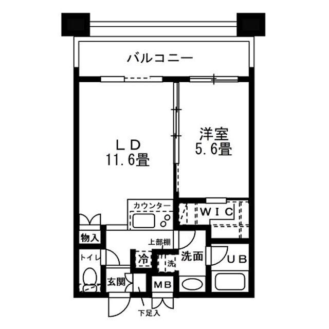 レジディア錦糸町(1LDK/13階)の間取り写真