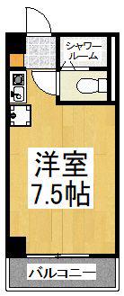 東京ビュック中銀(ワンルーム/15階)の間取り写真