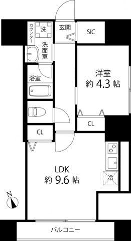 TS GARDEN東陽町(1LDK/1階)の間取り写真