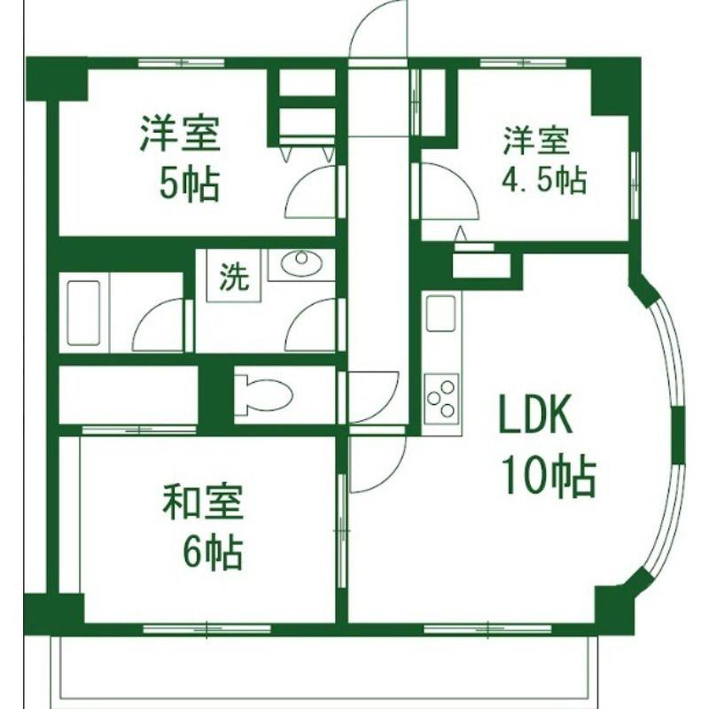 レピドール福田I(3LDK/2階)の間取り写真