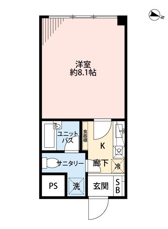 秀和日本橋箱崎レジデンス(1K/4階)の間取り写真