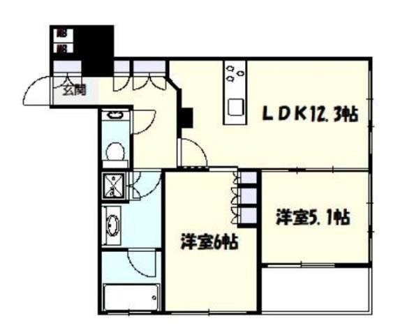 TーPUENTE(2LDK/8階)の間取り写真