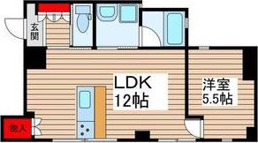 松浦ビル(1LDK/1階)の間取り写真