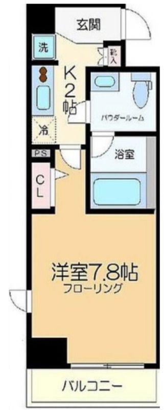 アイル東京深川(1K/2階)の間取り写真