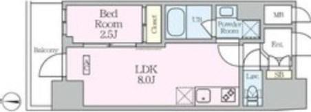 GARDEN XAVIS木場(1LDK/11階)の間取り写真