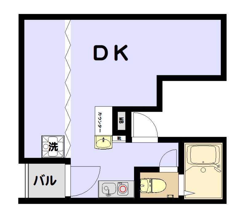 アールヒルズ日本橋(1DK/5階)の間取り写真