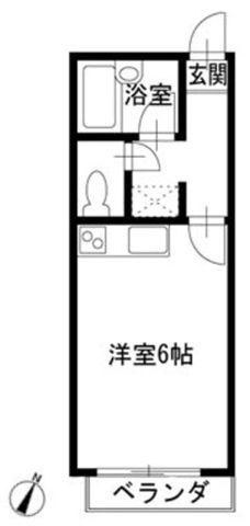 プチメゾンたま(ワンルーム/3階)の間取り写真