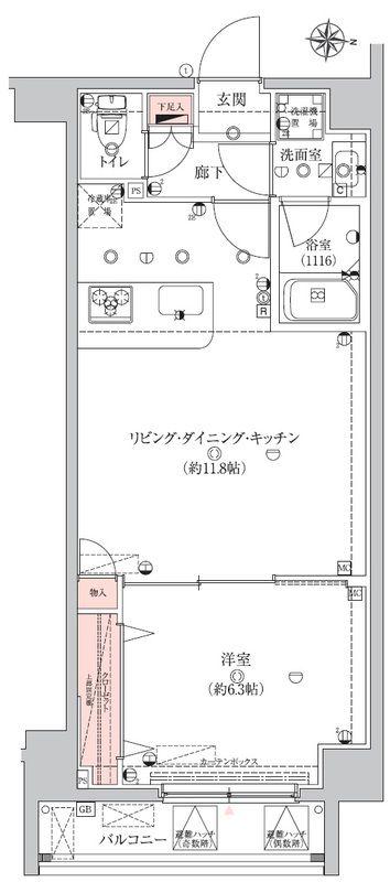 エストゥルース両国(1LDK/3階)の間取り写真