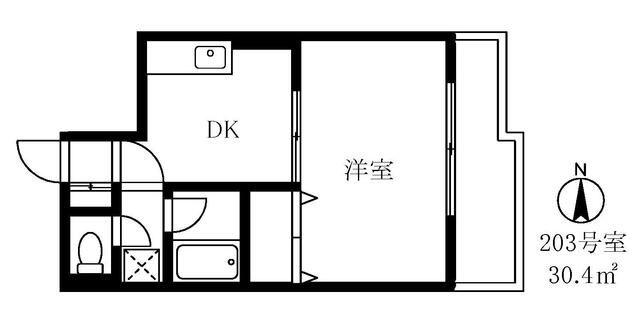 ブリーズ菊川(1DK/2階)の間取り写真