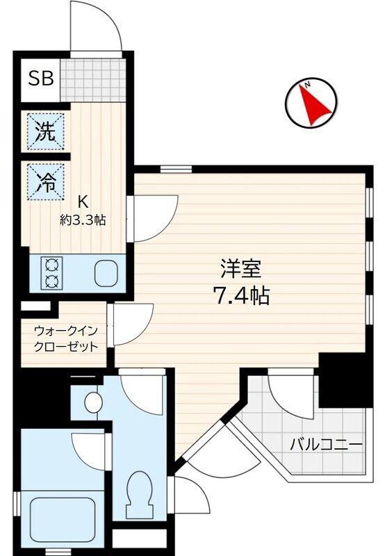 パークプレミア門前仲町(1K/8階)の間取り写真