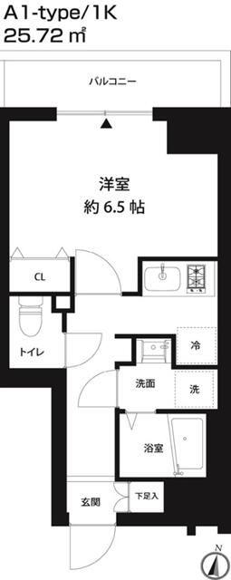 コスモリード錦糸町(1K/9階)の間取り写真